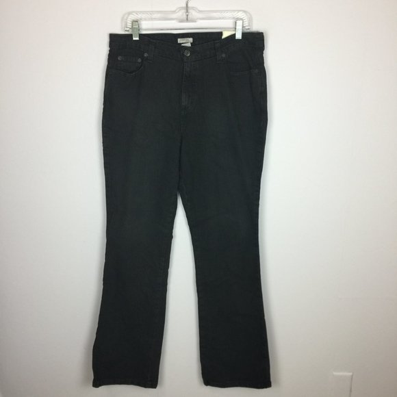 NWT St. John's Bay Straight Bootcut Jeans Size 16 Womans High Rise Faded Black - Picture 1 of 12